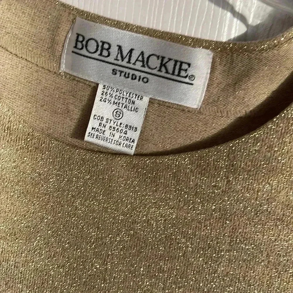 Vintage~Bob Mackie Studio Gold Dress Top NWOT SZ Small - Picture 2 of 5